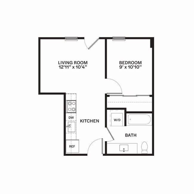 Traditional One Bedroom C1 104 floor plan
